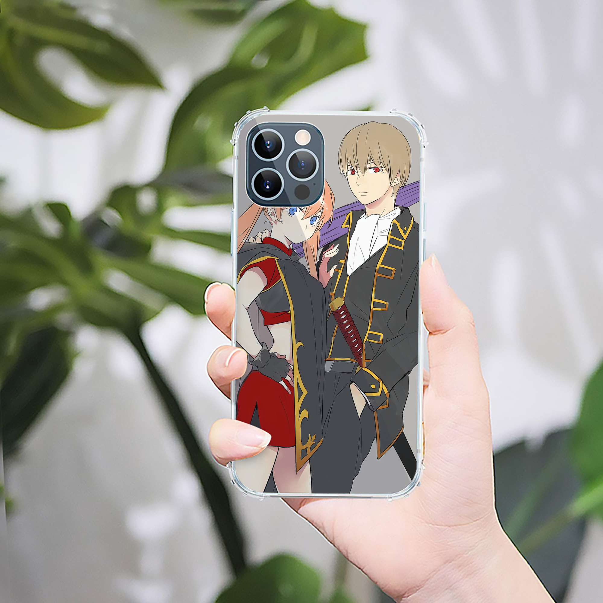 （画像用） ぎんたま 坂田銀時（さかたぎんとき） 神楽 志村新八（しむら しんぱち） GINTAMA Sakata Gintoki Kagura Shimura Shinpachi 【iPhone 12シリーズ対応】透明スマホケース（クリアソフトケース）